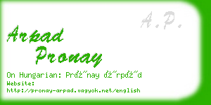 arpad pronay business card